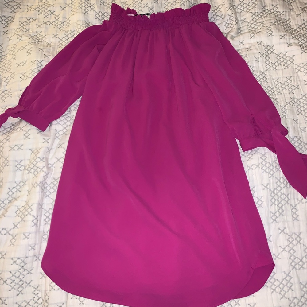 Purple off the shoulder Vince Camuto dress